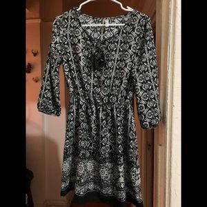 Black and White Floral Dress